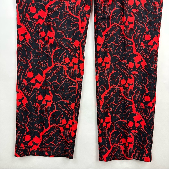 Men’s Halloween Balck Red Fear Bones Halloween Print Suit Size XL - Picture 4 of 15